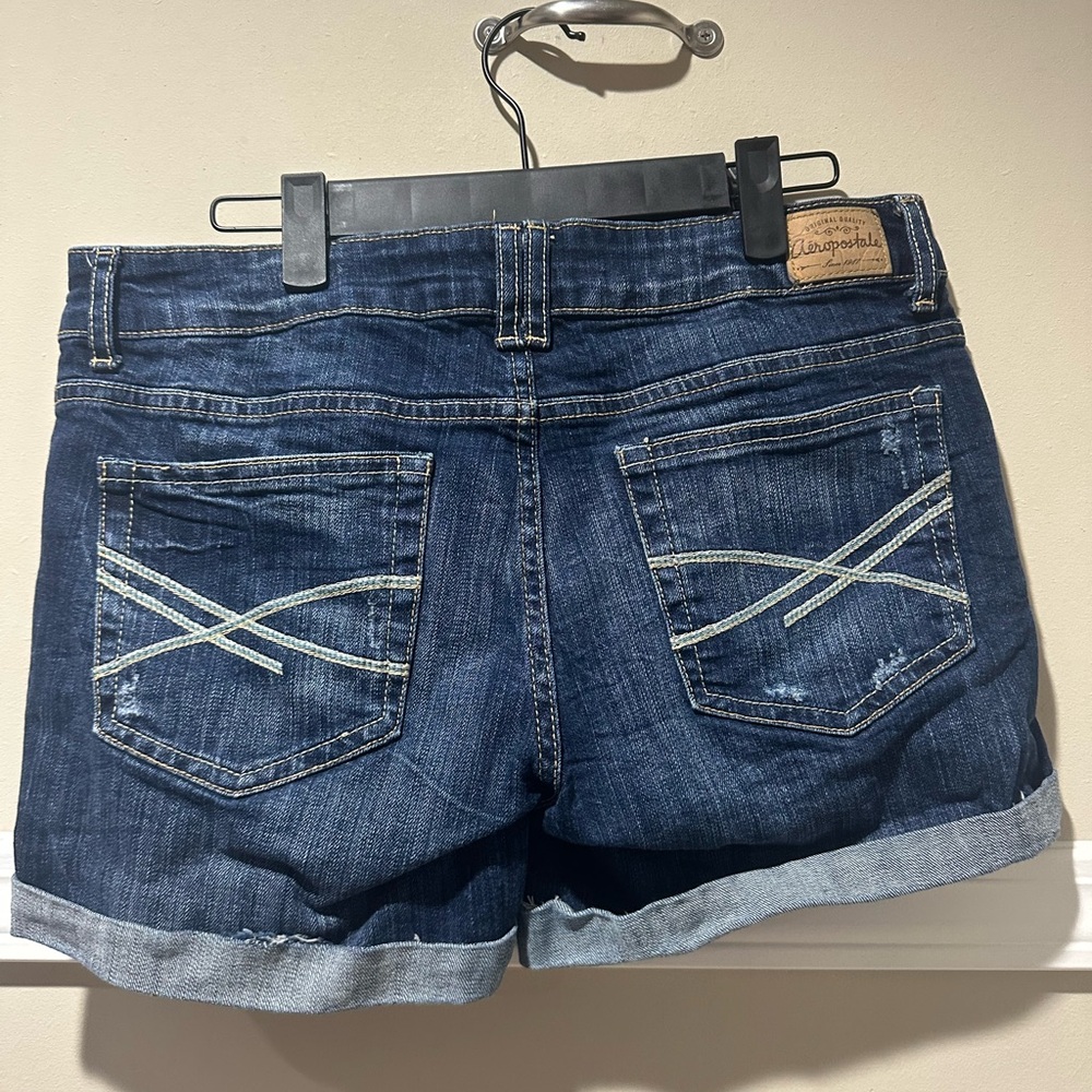 Aeropostale Blue Jean Shorts‎ Frayed Hem - Picture 2 of 4
